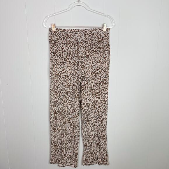 Nordstrom Leopard Print Pajama Pants Cream Tan Small S Womens Animal Intimates - Picture 2 of 10